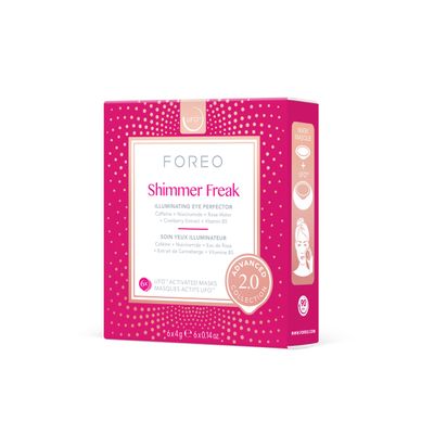 FOREO Shimmer Freak Advanced Collection 2.0 UFO-Activated Facial - Eye Contour Illuminating - Beauty &amp; Personal Care - Rose Water - Niacinamide - All Skin Types - Wrinkles - Puffiness - 6 pcs in Pack
