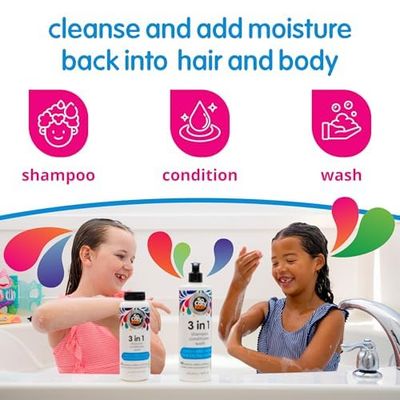 SoCozy 3-in-1 Kids Shampoo Conditioner Body Wash 10.5 Fl Oz Gentle, Hydrating Hair &amp; Body Cleanser with Keratin, Vitamin B5, &amp; Kiwi Extract, Paraben &amp; Sulfate-Free