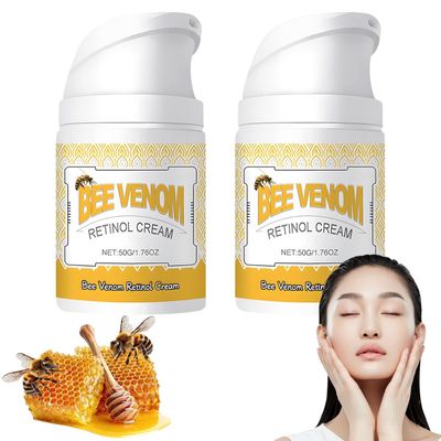 2PCS Bee Venom Cream, Bee Venom Retinol Cream, Natural Skin Moisturizer, Bee Venom Cream for All Skin Types