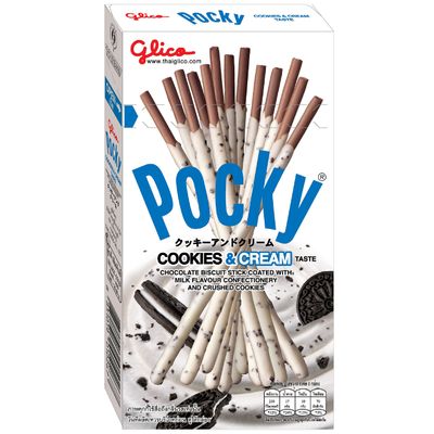 Pocky Cookies&amp;cream 45 G. 1 Box Product of Thailand
