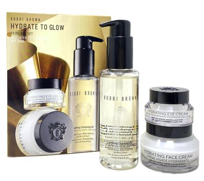 Bobbi Brown Hydrate To Glow 3 Piece Skincare Gift Set - Cleansing Oil - Eye Cream - Face Cream