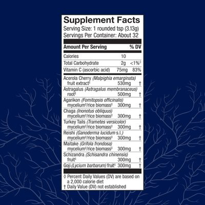 Host Defense MycoBotanicals Immune Powder - Immune System Powder - Immune &amp; Gut Health Support Supplement - Herbal Powder Supplement with Chaga, Reishi &amp; Turkey Tail - 3.5 oz 32 Servings