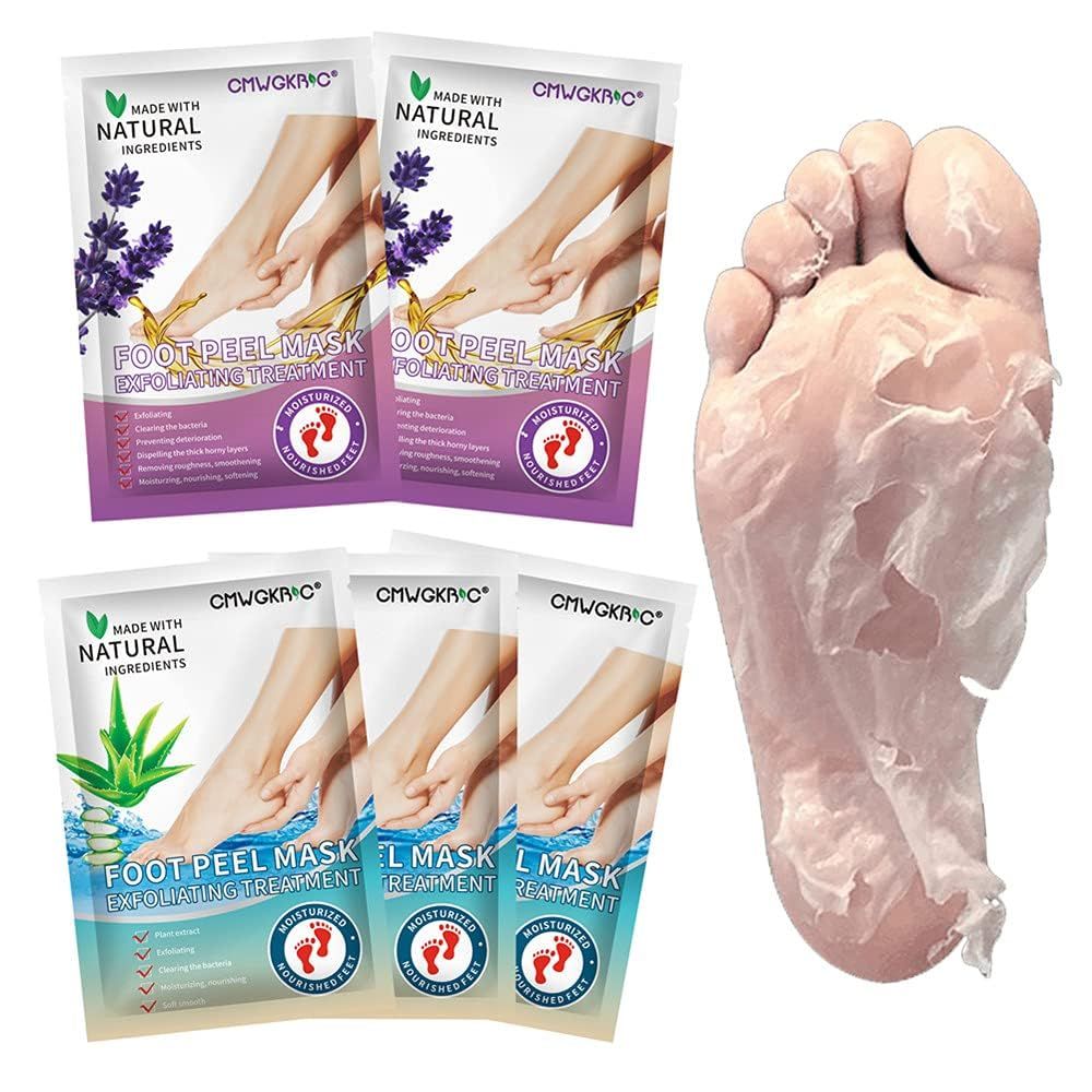 5 Pack Foot Peeling Mask,Exfoliator Peel Off Calluses Dead Skin Callus Remover,Foot Mask for Dry Cracked Feet,Foot Peel Masks for Men and Women Feet Peeling Mask for Fathers Day Gift for Husband