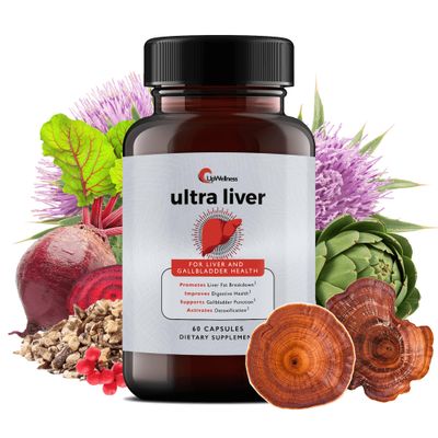 UpWellness Ultra Liver Supplement for Liver Health and Gallbladder Support - Powered by TMG, NAC Milk Thistle, and More - 60 Capsules