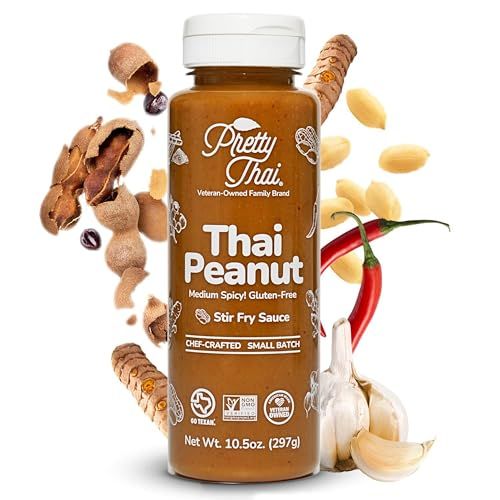 Pretty Thai Peanut Sauce, Gluten Free Certified Non-GMO Vegan Authentic Stir Fry, Dressing, Rice Seasoning, Condiment &amp; Dipping Sauce, 100 Natural