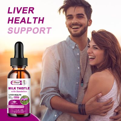 Liver Health Support Liquid, Milk Thistle 80 Silymarin Extract &amp; Dandelion Root Extract, Liver Cleanse Detox Formula, Vegan, Non-GMO and All-Natural
