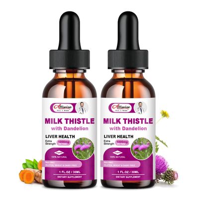 Liver Health Support Liquid, Milk Thistle 80 Silymarin Extract &amp; Dandelion Root Extract, Liver Cleanse Detox Formula, Vegan, Non-GMO and All-Natural