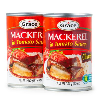 Grace Chunky Mackerel In Tomato Sauce 15oz - 2 Pack - Canned Mackerel