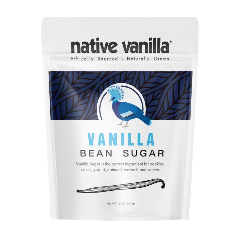 Organic Vanilla Bean Sugar - Native Vanilla - Made from Premium Vanilla Bean Pods - For Chefs and Home Cooking, Baking, and Dessert Making - Made with Real Vanilla Beans - 12 Oz