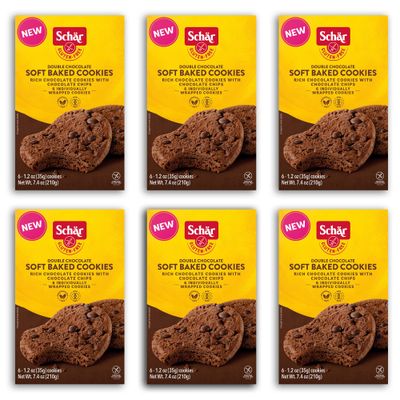 Schar Double Chocolate Soft Cookie 6-Pack - Decadent Chocolate Bliss in Every Bite - Indulgent Treat for Chocolate Lovers - Heavenly Texture, Mouthwatering Chocolate Chips, Gluten-Free Delight