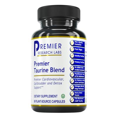 Premier Research Labs Taurine Blend - Taurine Supplement, Taurine Pills, L Taurine Amino Acid Supplement for Liver, Gallbladder, Brain &amp; Heart Health, for Women &amp; Men - 90 Vegetarian Capsules