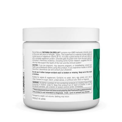 Source Naturals Chlorella from Yaeyama, a Source of Vegetarian Vitamin B-12, Non GMO Dietary Supplement - 4 oz Powder