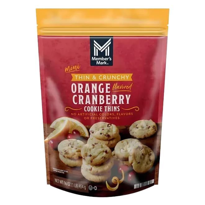 Orange Cranberry Cookie Thins, 16 oz 16 Ounce 1 Pack