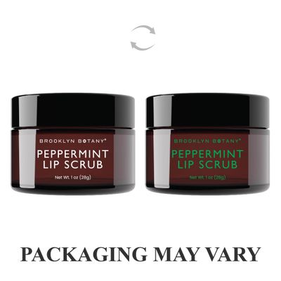 Brooklyn Botany Lip Scrub Exfoliator 1 oz - Lip Moisturizer for Dry Lips and Chapped Lips - Gentle Lip Exfoliator for Smooth and Brighter Lips - Peppermint Flavor