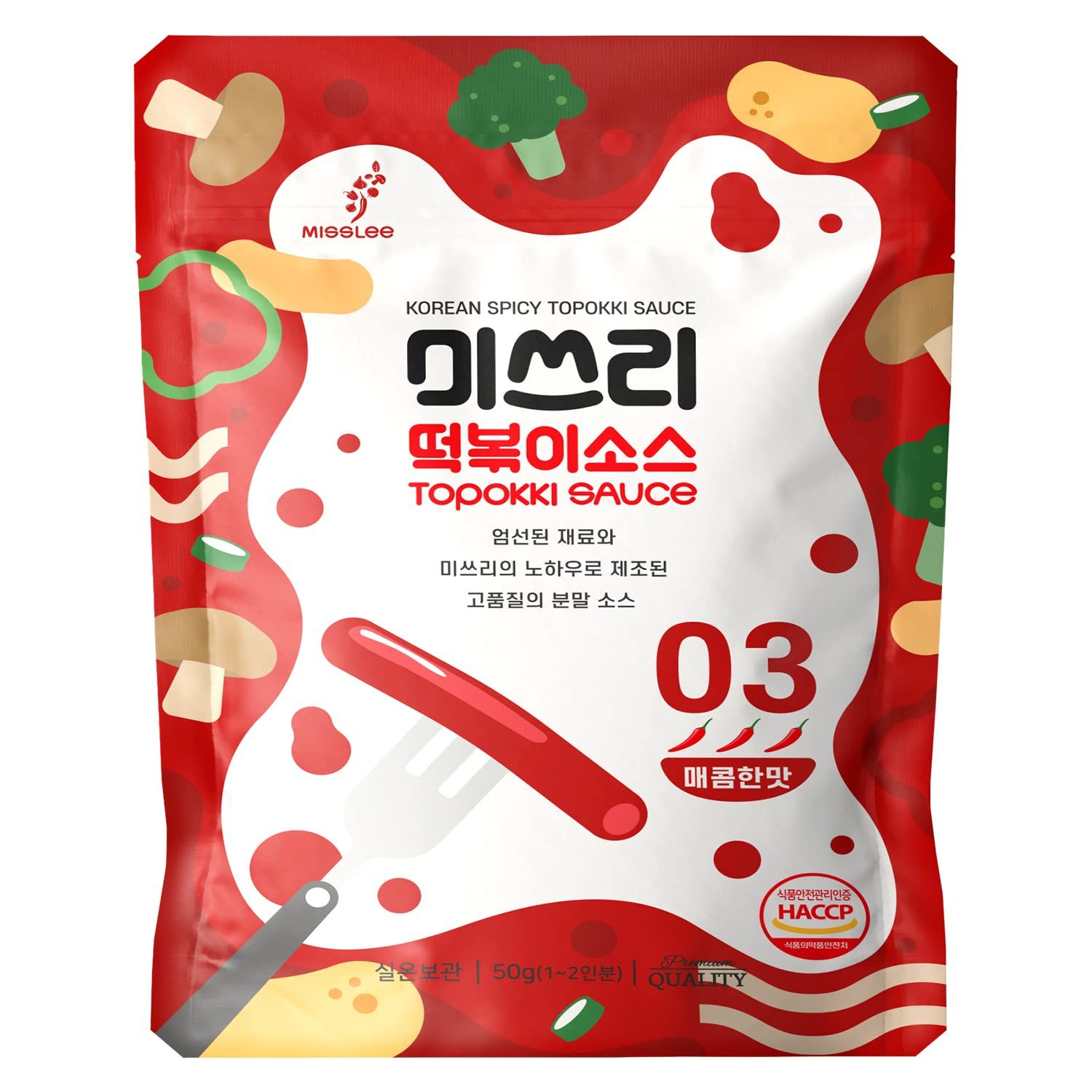 MISSLEE Tteokbokki Sauce Mix 1 Pack, 2 Servings, Level 3 Spicy, Authentic Korean Sauce for Rice Cakes, Stir-Fries &amp; More with Perfectly Balanced Heat and Flavor