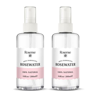 Rosense Rosewater Hydrating Facial TonerRose Water Face Mist 6.8 Oz 2-Pack