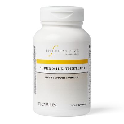Integrative Therapeutics Super Milk Thistle X - Liver Support Formula - Standardized to Silymarin - Liver Health Support with Artichoke Leaf, Dandelion Root &amp; Licorice Root Extracts - 120 Capsules