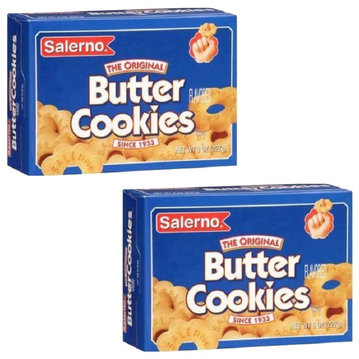 Salerno Cookies, The Original Butter Cookies, 8 Ounce Pack of 2