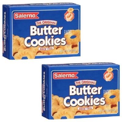 Salerno Cookies, The Original Butter Cookies, 8 Ounce Pack of 2