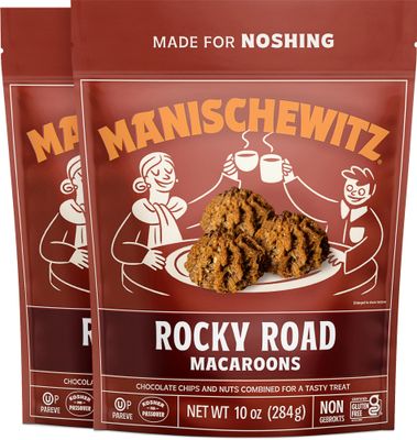 Manishewitz Rocky Road Macaroons, 10oz 2 Pack Coconut Macaroons Resealable Bag Dairy Free Gluten Free Coconut Cookie Kosher for Passover