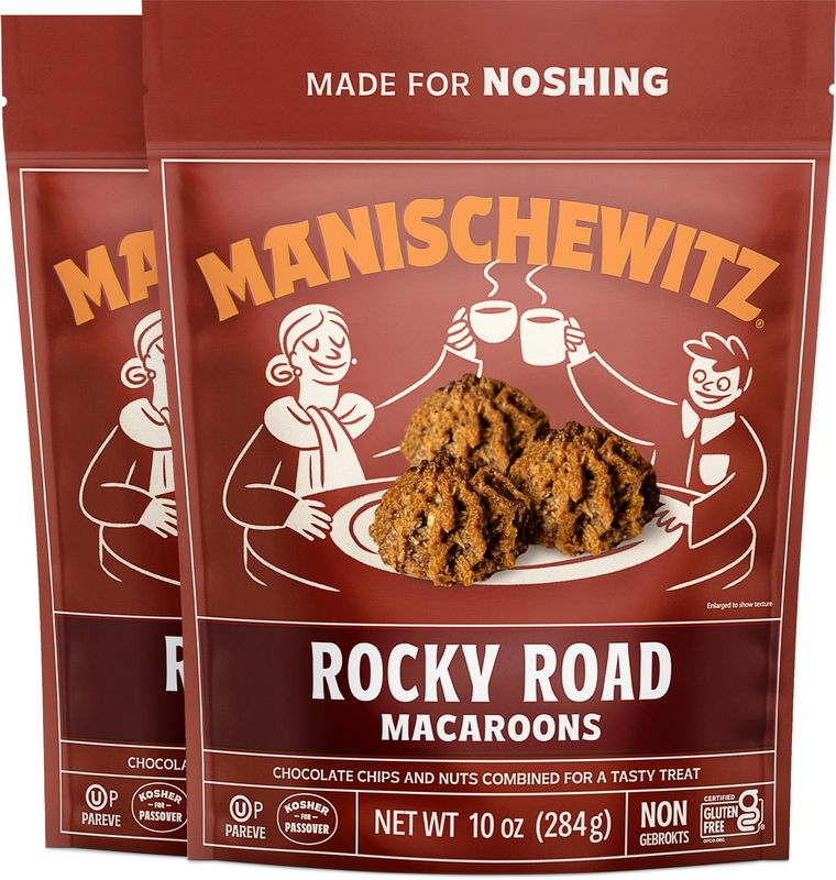 Manishewitz Rocky Road Macaroons, 10oz 2 Pack Coconut Macaroons Resealable Bag Dairy Free Gluten Free Coconut Cookie Kosher for Passover