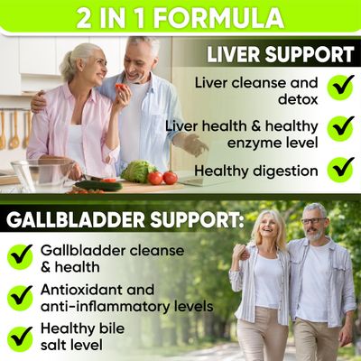 Liver Health Formula and Gallbladder Support-Liver Cleanse Detox &amp; Repair to Support Liver Renew with Artichoke Extract, Milk Thistle, Dandelion Leaf. Liver Detox Supplements for Liver Support.