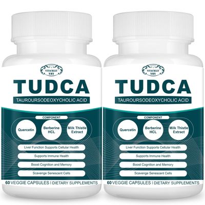 VITACRLLYNMN 2200MG TUDCA Liver Supplements - Bile Salts Supplement Complex for Liver Detox &amp; Cleanse, Gallbladder Cleanse, Digestive Health 120 Capsules