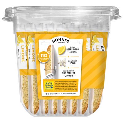 Nonni's Limone Biscotti Italian Cookies Tub - Individually Wrapped Cookies - Italian Biscotti Cookies - Lemon Cookies Perfect for Tea - Kosher Cookies - 1 lb 5.5oz 610g
