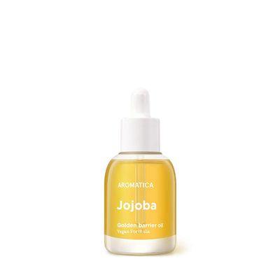 AROMATICA Organic Golden Jojoba Oil 1.01oz 30ml, EWG Verified, Certified by Cert Clean For Body, Skin, Hand and Hair Protects and Replenishes the Skin