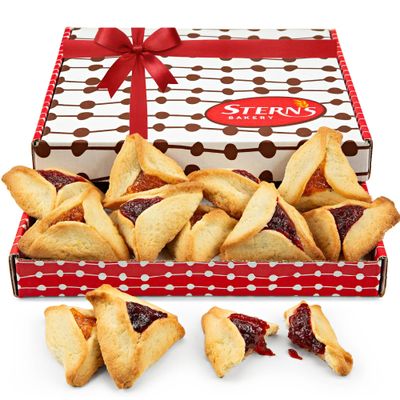 Hamentaschen Cookies Gourmet Purim Gifts Shortbread Cookies 9 Count Filled with Apricot &amp; Raspberry Jam for Mishloach Manot Kosher &amp; Nut Free Sterns Bakery