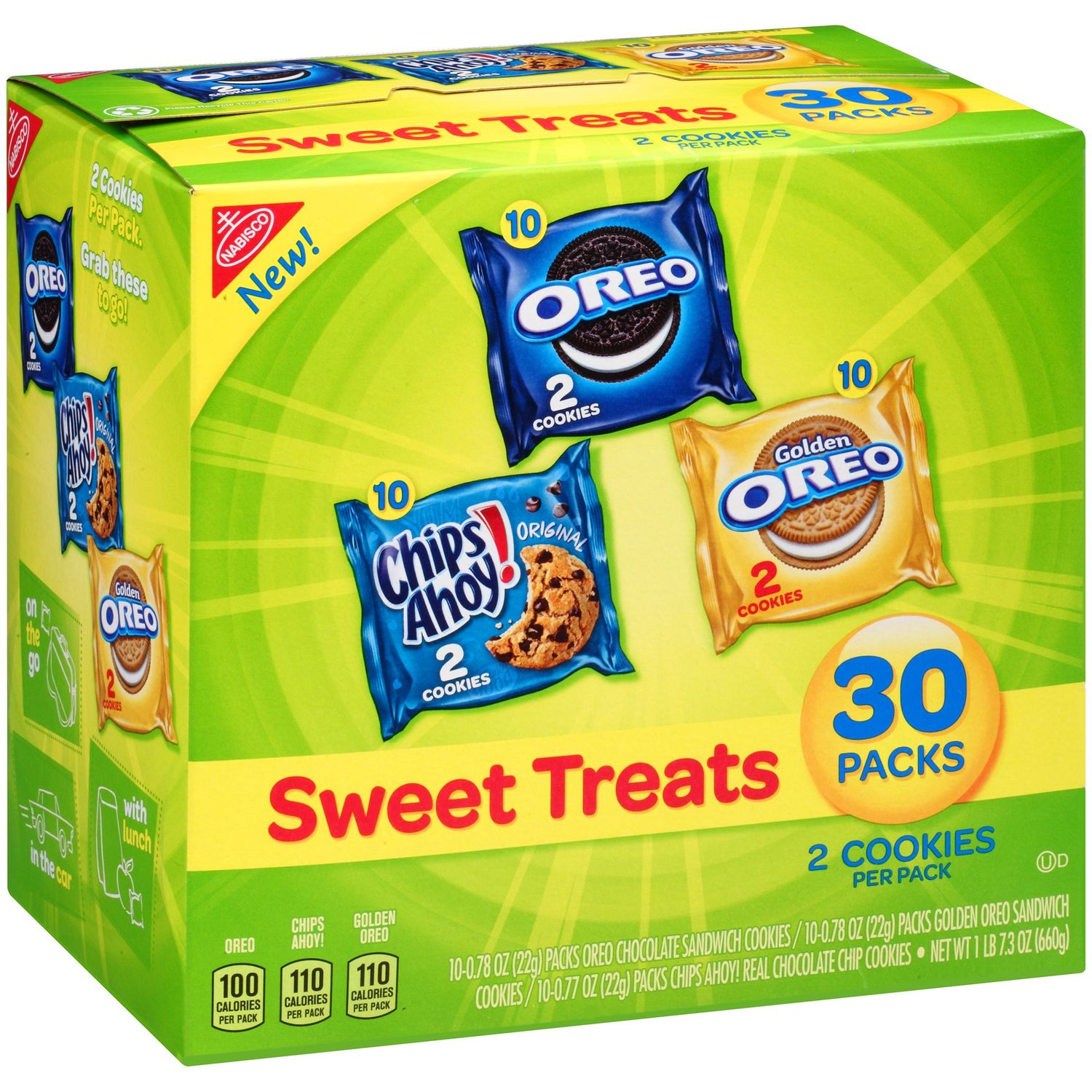 Oreo Chips Ahoy! and Cookies Assorted Variety Pack, 30 Count Pack of 4