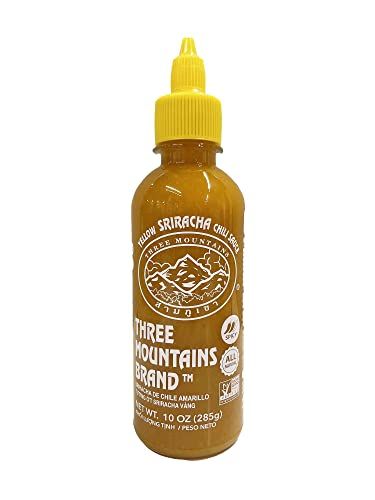 Original Three Mountain Sriracha Hot Chili Sauce Most Spicy flavor Bottle - 10 oz Yellow Spice