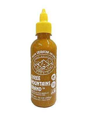Original Three Mountain Sriracha Hot Chili Sauce Most Spicy flavor Bottle - 10 oz Yellow Spice