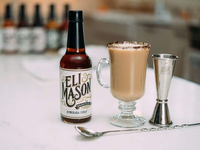 Eli Mason Demerara Cocktail Mixer - All-natural Syrup - Real Cane Sugar &amp; Proprietary Blend of Bitters - USA, Small Batch - 10 Ounces