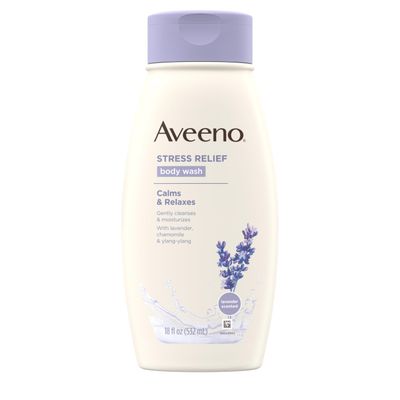 Aveeno Body Wash Stress Relief 18 Ounce 532ml 3 Pack