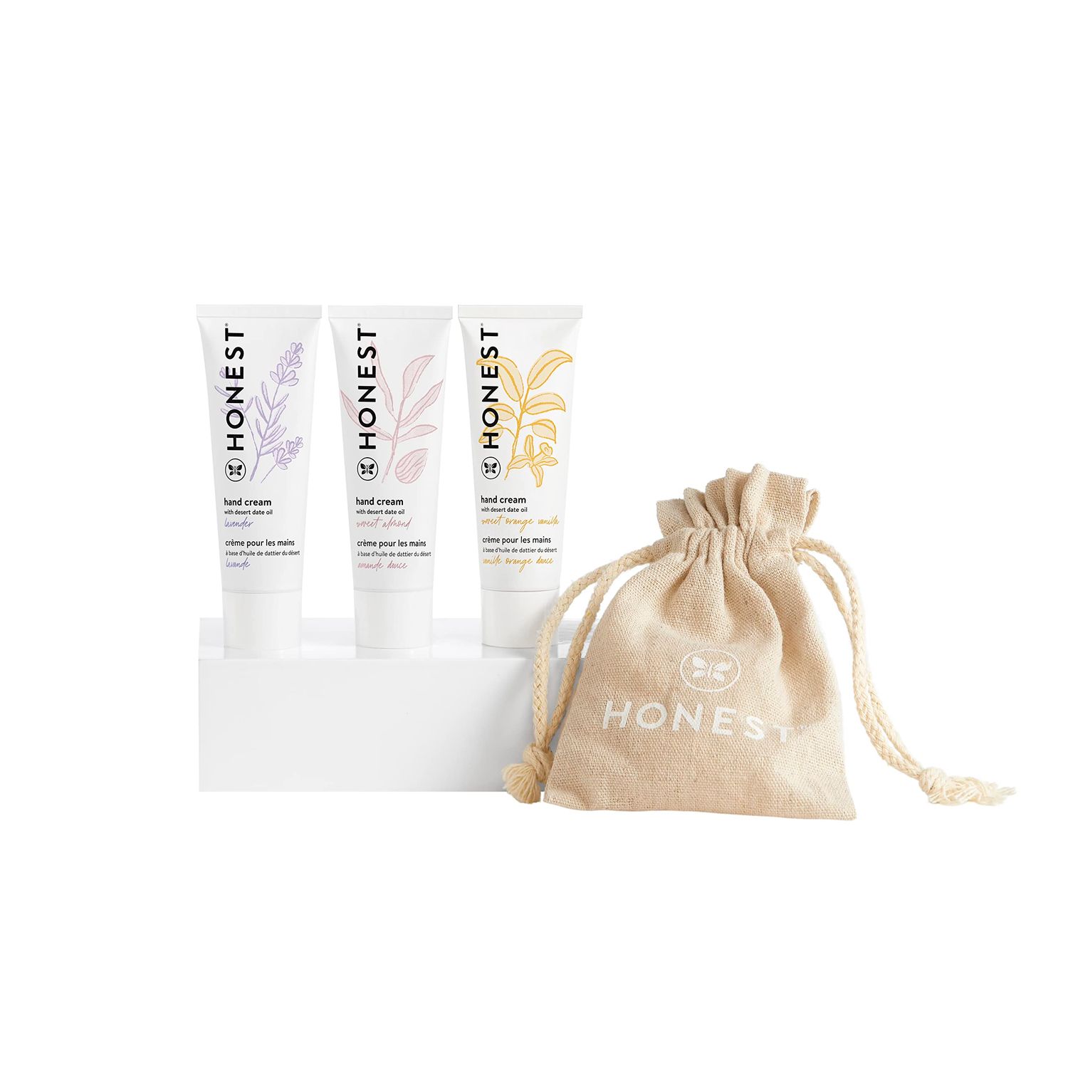 The Honest Company Seriously Soft Hand Care Kit 3 Scented Hand Creams Moisturizing Organic Gloves Antioxidant-Packed for Dry Skin Hypoallergenic Dermatologist Tested