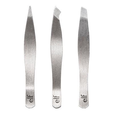 e.l.f. Tweezer Trio Kit, Three Mini Eyebrow Tweezers For Shaping, Defining &amp; Grooming Brows, Great For Touchups On The Go, Vegan &amp; Cruelty-Free