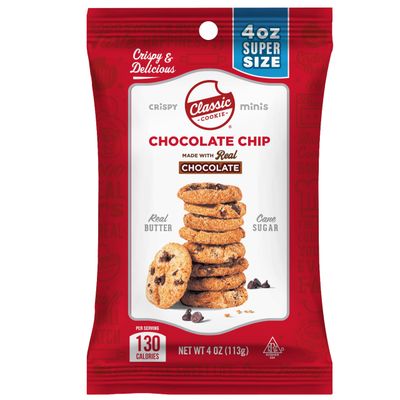 Classic Cookie, Crispy Mini Cookies, Chocolate Chip 4oz Bags, 24 Bags