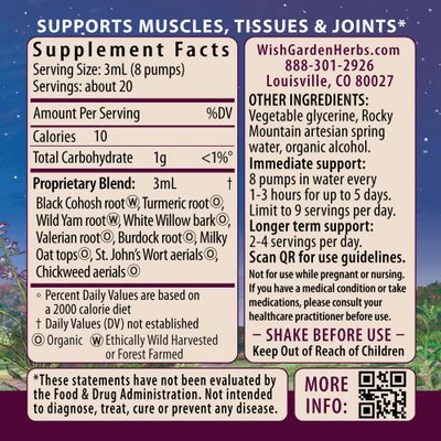WishGarden Herbs Deep Recovery - Natural Herbal Muscle, Tissue & Joint Support Supplement with Turmeric Curcumin, Addresses Root Cause of Lingering Issues & Promotes Healthy Inflammatory Response, 4oz