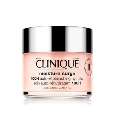 Clinique Moisture Surge 100H Auto-Replenishing Hydrator Oil Free Face Moisturizer With Hyaluronic Acid For All Skin Types Hydrating Moisturizing, 4.2 Fl Oz