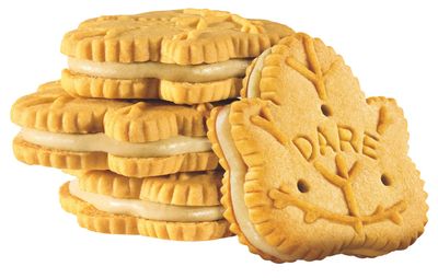 Dare Maple Leaf Creme Cookies a Classic Canadian Cookie Made with Real Maple Syrup, Peanut Free a 10.6 Ounces Pack of 12