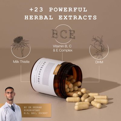 omre AfterDrink Restore Pills with Milk Thistle, DHM, Vitamin B, Ginger &amp; Herbal Extracts - Pre &amp; Post Drinking Supplement with Liver Support for Better Mornings - Made in USA 48 Caps