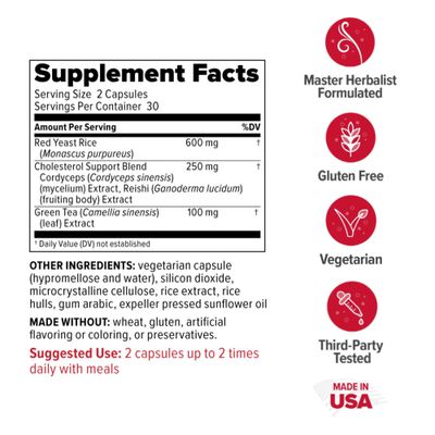 Redd Remedies, Cholesterol Triple Care, Supports Healthy Cholesterol Levels and Liver Function, 60 Vegetarian Capsules