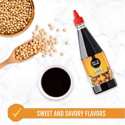 Best Of Thailand Hoisin Sauce Real Authentic Asian Brewed Sauces for Cooking &amp; Meal Dressings No MSG, Certified Kosher &amp; Fat-Free 2 Pack - Each 23.65 Fl Oz