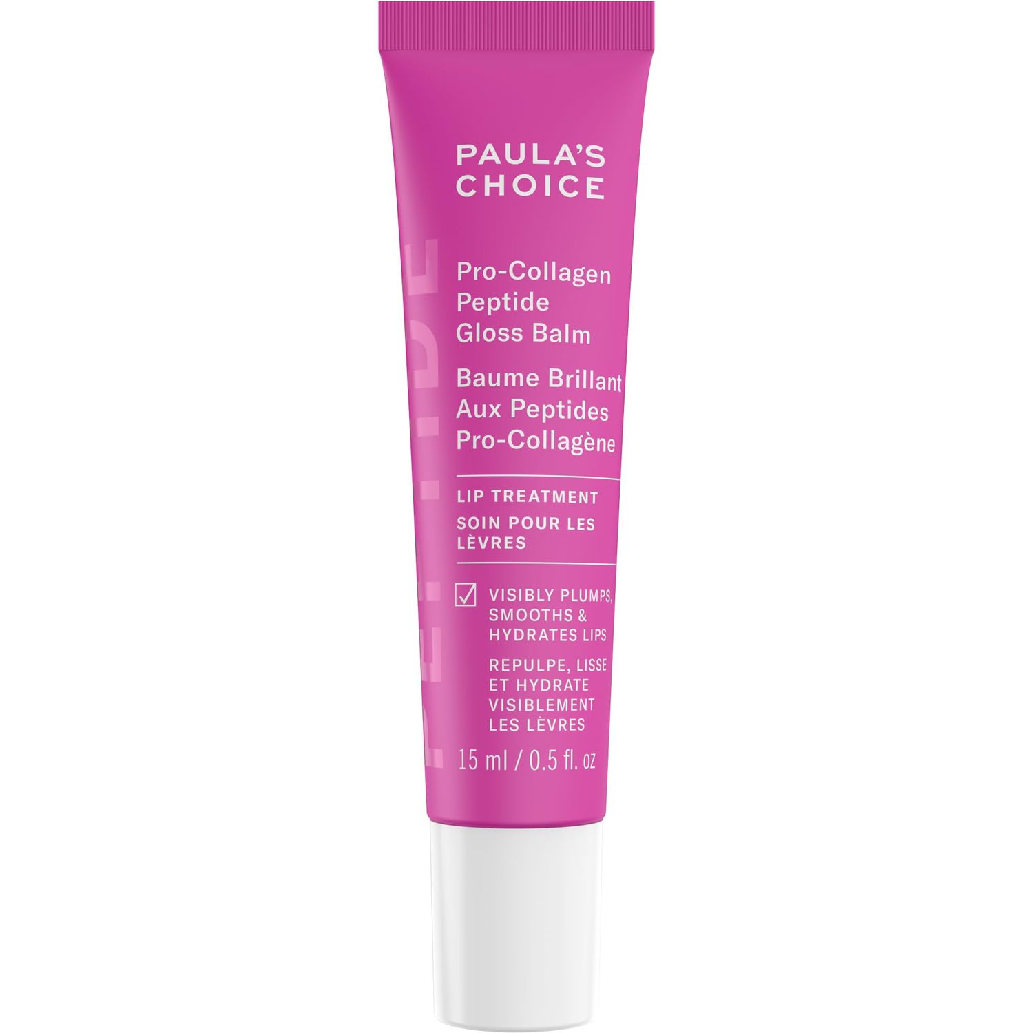 Paulas Choice Pro-Collagen Peptide Gloss Balm, Plumps, Hydrates &amp; Smooths Lips, Sheer &amp; Glossy Finish for Fuller Lips, Cruelty-Free, 0.5 Fl Oz.
