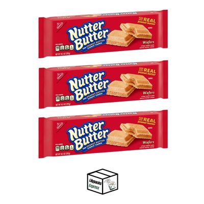Nutter Butter Peanut Butter Wafer Cookies 10.5 oz 3 Pack Bundled By Lilypacks Epxress