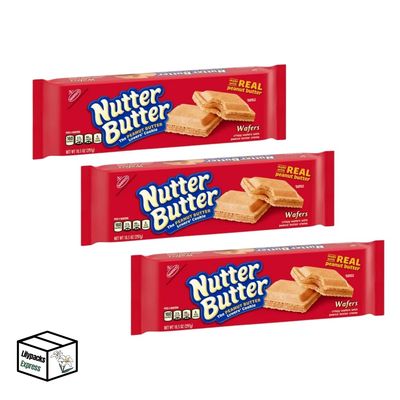 Nutter Butter Peanut Butter Wafer Cookies 10.5 oz 3 Pack Bundled By Lilypacks Epxress
