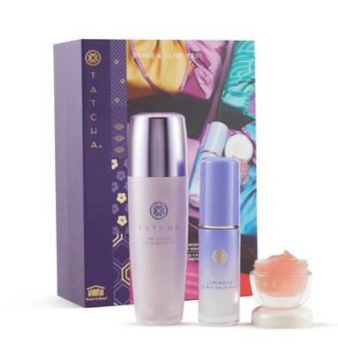 Tatcha Protect and Prime Trio Liquid Silk Canvas, Mini Dewy Skin Mist, and Kissu Lip Mask 105 Value
