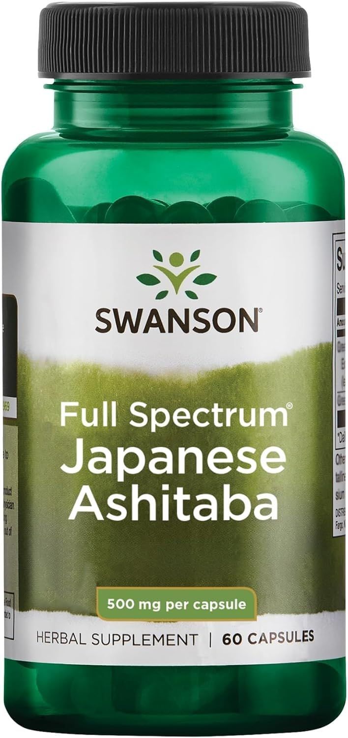 Swanson Japanese Ashitaba - Full Spectrum - Natural Formula for Immune System Support - 60 Capsules, 500mg Each