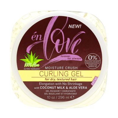en Love Moisture Crush Curling Gel with Natural Coconut Milk &amp; Pure Aloe Vera for Curly or Wavy Hair Non-Flaking &amp; Alcohol-Free Defines Curls, Coils &amp; Waves, Wraps and Braids Deep Hydration